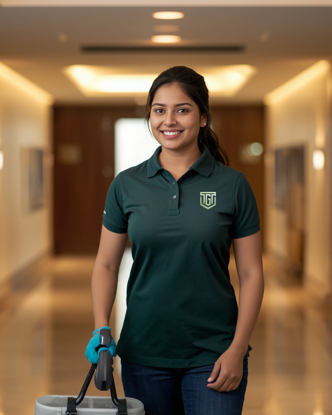 TGC professional with cleaning equipment